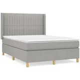 vidaXL Boxspringbett mit Matratze Hellgrau 140x200 cm Stoff1378207