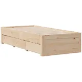 vidaXL Massivholzbett ohne Matratze mit Schubladen 90x190 cm