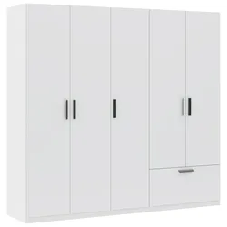 Drehtürenschrank Milos 5T1S Weiß
