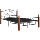 vidaXL Bettgestell Schwarz Metall 120x200 cm