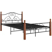 vidaXL Bettgestell Schwarz Metall 120x200 cm