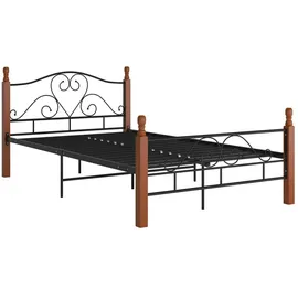 vidaXL Bettgestell Schwarz Metall 120x200 cm