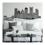 wall-art Wandtattoo »XXL Stadt Skyline Pittsburgh 120cm«, (1 St.), selbstklebend, entfernbar, schwarz