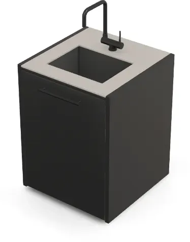 Brabura CT 60 Waschbeckenmodul - Pietra Di Luna / Anthrazit / Matt schwarzer Griff