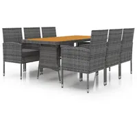 vidaXL Garten-Essgruppe 7-tlg. Grau