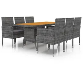 vidaXL Garten-Essgruppe 7-tlg. Grau