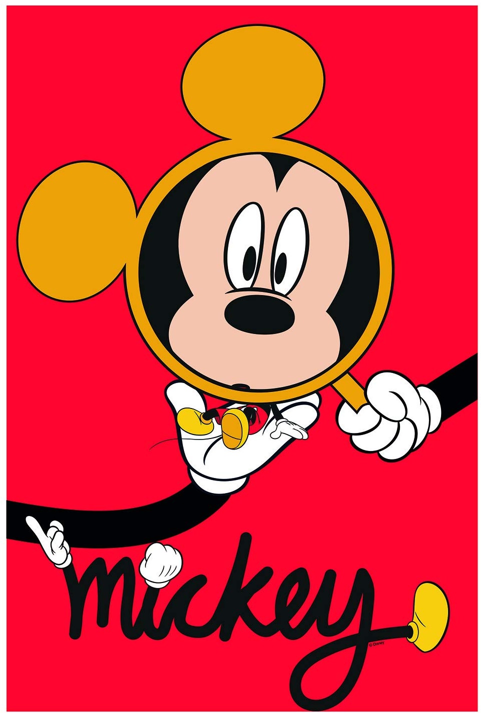 Disney Wandbild von Komar | Mickey Mouse Magnifying Glass | Kinderzimmer, Babyzimmer, Dekoration, Kunstdruck | Größe 40x50cm (Breite x Höhe) | ohne Rahmen | WB041-40x50