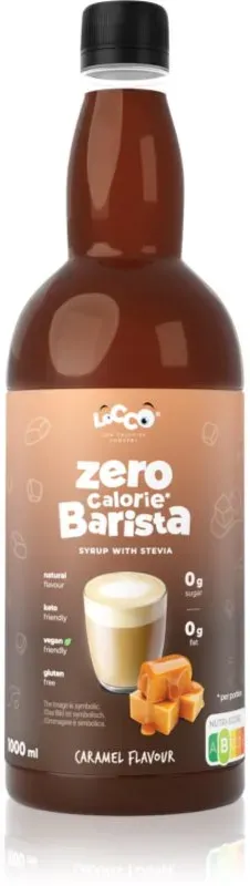 Locco Barista Syrup with Stevia Sirup ohne Kalorien Geschmack Caramel 1000 ml