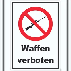 Waffen verboten Aufkleber A6 (105x148mm)