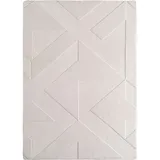 KADIMA DESIGN Teppich Waschbar Geometrisch Modern Esszimmer Flur Creme 140x200 cm OEKO-TEX Fußbodenheizung geeignet Gekettelt – LAVAREDO von Kadima Design