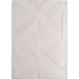 KADIMA DESIGN Teppich Waschbar Geometrisch Modern Esszimmer Flur Creme 140x200 cm OEKO-TEX Fußbodenheizung geeignet Gekettelt – LAVAREDO von Kadima Design