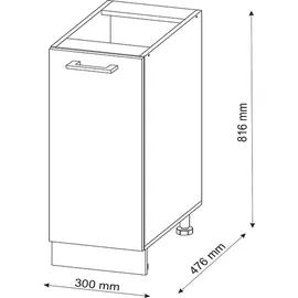 Vicco Unterschrank Apothekerschrank 30 x 46 x 81,5 cm Braun
