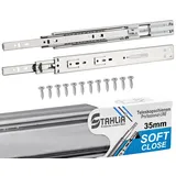 Stahlia Schubladenschienen Softclose 35mm (1 Paar) Länge: 500mm Vollauszug Schubladenauszug Auszugsschienen Softclose Scharnier Laufschiene Schrankauszug