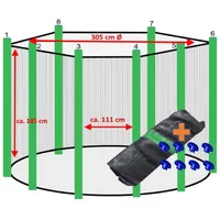 walexo Gartentrampolin Trampolin Sicherheitsnetz für 8 Stangensysteme (farbig), Ø 305 cm grün 305 cm