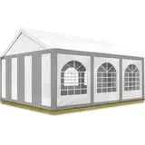 TOOLPORT Hochwertiges Partyzelt 3x6 m Pavillon Zelt PE Plane 450 N Gartenzelt Festzelt Bierzelt Wasserdicht grau-weiß