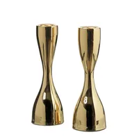 MARELIDA Stabkerzenhalter Kerzenständer - Metall - H: 18cm - gold - 2er Set