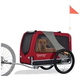 TIGGO Fahrradhundeanhänger DOGGYHUT® Hundefahrradanhänger Hundeanhänger Fahrradanhänger, Geeignet für große Hunde - Maximale Schulterhöhe des Hundes: 60 cm rot