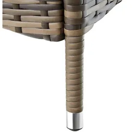 Tectake Rattan Sonnenliege 200 x 70 x 33 cm Grau