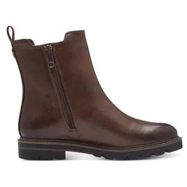 Marco Tozzi Damen Chelsea Boots Flach mit Reißverschluss, Braun - Gr.: 38