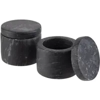 APS Marmordose 2er Set Ø 6 cm Schwarz/Grau unbefüllt
