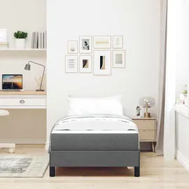 vidaXL Boxspringbett 100 x 200 cm Dunkelgrau