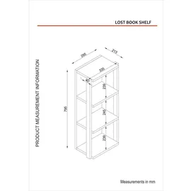 moebel17 Wandregal Lost 30 x 80 x 21 cm Walnuss