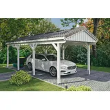 SKANHOLZ Skan Holz Carport Fichtelberg 317 cm x 808 cm Dachlattung Weiß