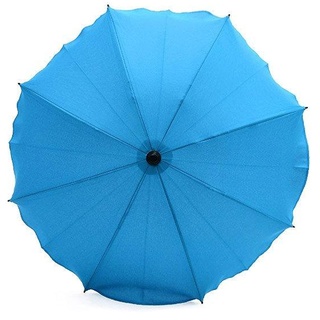 Best For Kids Universal Kinderwagenschirm Höchster UV Schutz Standard 801 - Sonnenschirm und Regenschirm für Kinderwagen, biegsam und einklappbar, 15 Farben zur Auswahl (Blau)