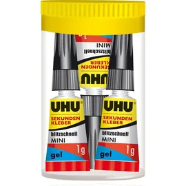 UHU Sekundenkleber Minis Gel 3x 1 g