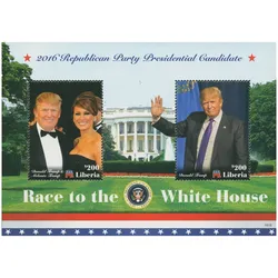2er-Briefmarkenblock Donald und Melania Trump
