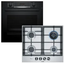 Bosch Herdset Backofen Pyrolyse Hydrolyse + Gas-Kochfeld