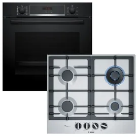 Bosch Herdset Backofen Pyrolyse Hydrolyse + Gas-Kochfeld