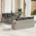 vidaXL Garten-Lounge-Set 7-tlg. hellgrau Polyrattan