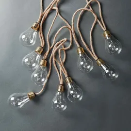 BUTLERS LED-Lichterkette Naturseil 4,6 m Braun