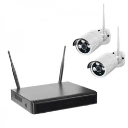 WLAN-NVR mit 2 Funk-Außenkameras WR100B, 1TB Festplatte HDD WiFi