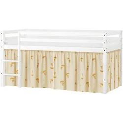 Spielbett HOPPEKIDS "ECO Dream", gelb, B:101cm H:105cm L:208cm, Vorhang: 100% Baumwolle, Matratzenbezug: 23% Bambus.77% Polyester, Matratze: Waterlily Matratzenkern, Betten, Massivholz, wahlweise in 2 Größen und 4 Farben, Matratze wählbar