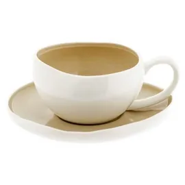Almina Wave Cream Kaffeeservice 12-tlg. beige/weiß