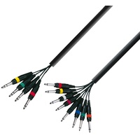 Adam Hall 3 Star Series 3m 4x 6.3mm Jack Stereo to 8x 6.3mm Jack Mono Multicore Cable