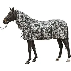 Fliegendecke mit Halsteil und Bauchlatz ZEBRA schwarz/weiß SCHWARZ|WEISS 105 CM