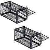 Relaxdays Lebendfalle Mäuse & Ratten 2er Set 12 x 24 x 11,5 cm