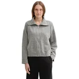 Tom Tailor Sweatjacke mit großem Stehkragen grau XS (34)