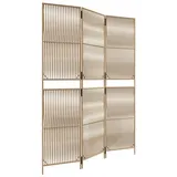 vidaXL Paravent 3-tlg. Beige Poly Rattan