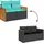 vidaXL Gartensofa-Set 6-tlg. schwarz Polyrattan Akazie