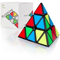 CUBIDI® - Zauberwürfel Pyramide - Spannender Brainteaser für Kinder und Erwachsene (mit Sticker)