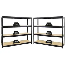 Proregal Schwerlastregal Stahl 180x200x60 cm schwarz