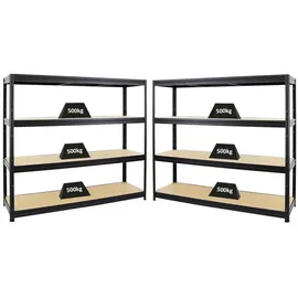 Proregal Schwerlastregal Stahl 180x200x60 cm schwarz