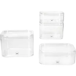 4tlg Set ELINA Utensilienboxen klein & groß transparent – 2x 20523 & 2x 20522