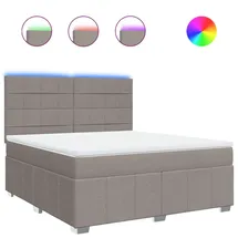 vidaXL Boxspringbett mit Matratze Taupe 180x200 cm Stoff