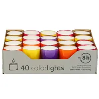 Richard Wenzel Colorlights Winter Edition Teelichter 24 mm 40 St. mehrfarbig