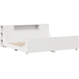 vidaXL Massivholzbett ohne Matratze Weiß 180x200 cm Kiefernholz